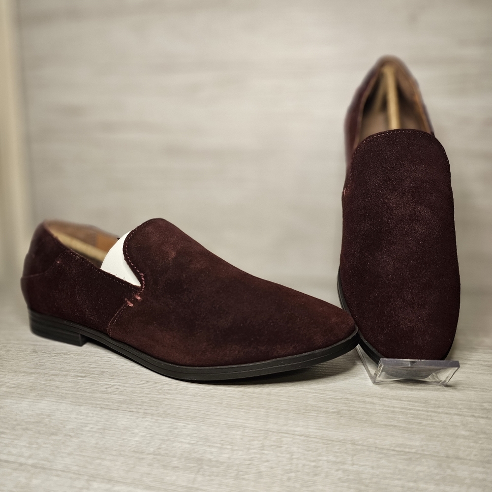 Rockport Perpetua Suede Penny Loafer In Red Size 5.5